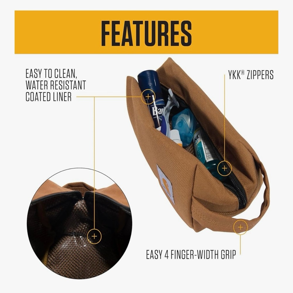 Carhartt Brown Travel Kit / Toiletry Bag - Picture 5 of 6